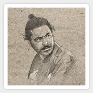 Yojimbo - Toshiro Mifune Portrait Drawing Sticker